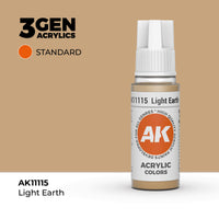 Bote de pintura acrílica AK 3rd Generation Light Earth de 17 ml