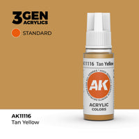 Bote de pintura acrílica AK 3rd Generation Tan Yellow de 17 ml