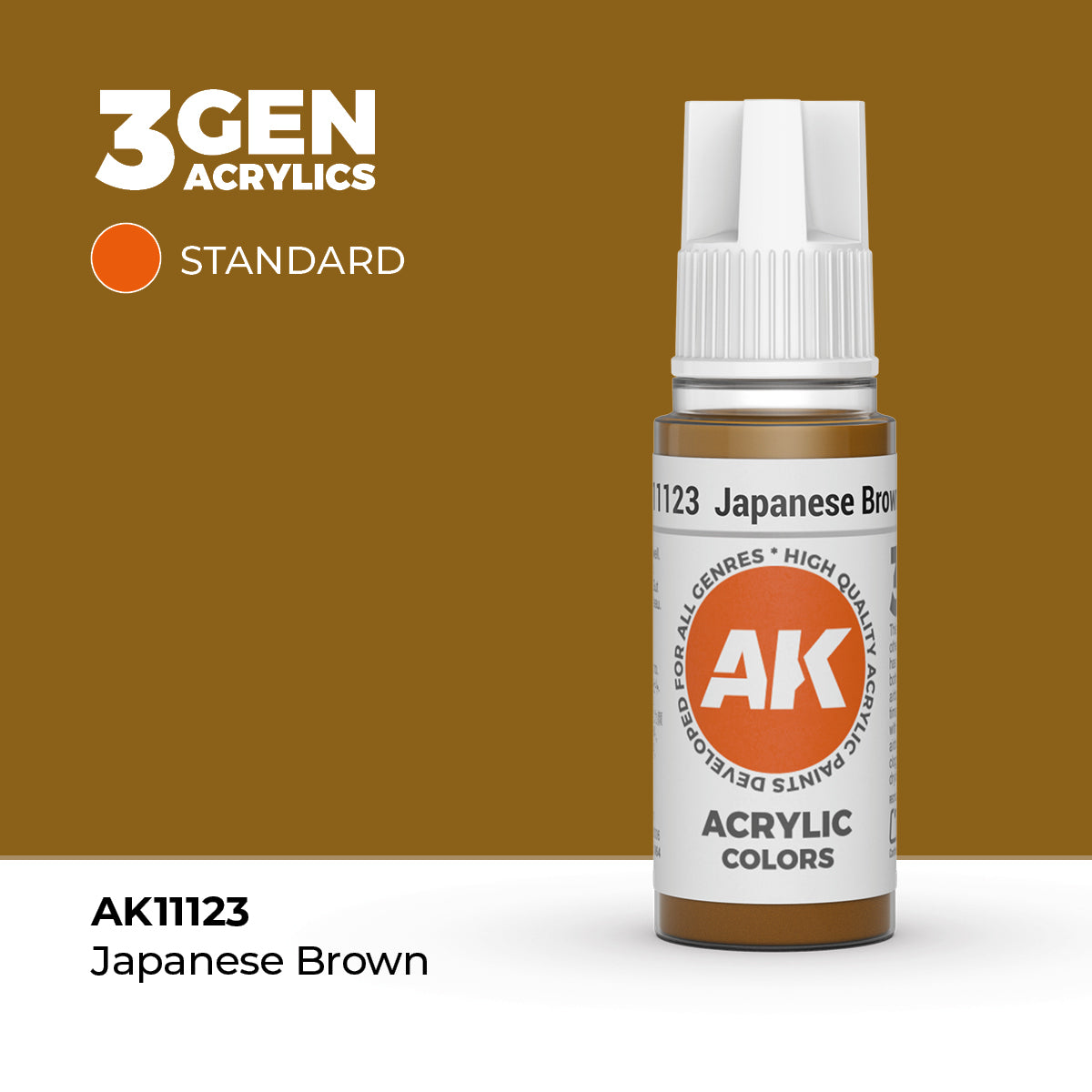 Bote de pintura acrílica AK 3rd Generation Japanese Brown de 17 ml