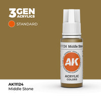 Bote de pintura acrílica AK 3rd Generation Middle Stone de 17 ml