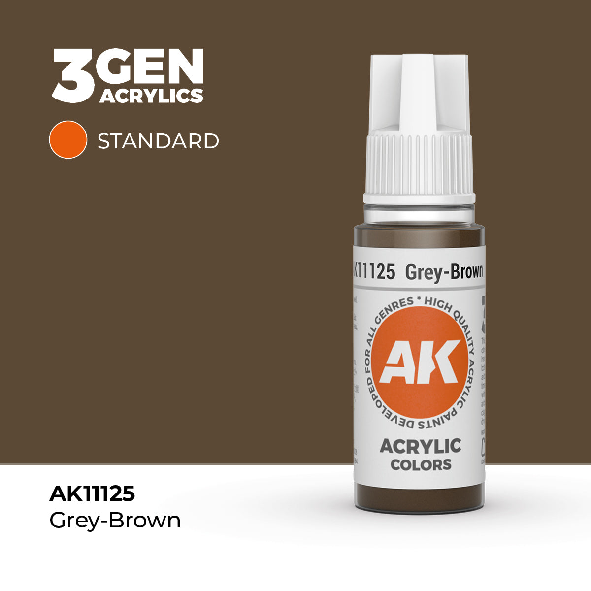 Bote de pintura acrílica AK 3rd Generation Grey-Brown de 17 ml