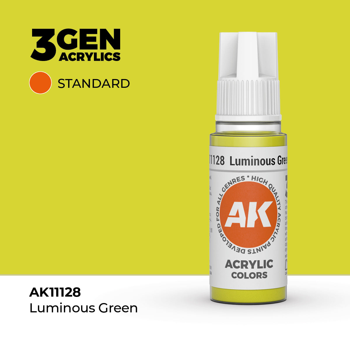 Bote de pintura acrílica AK 3rd Generation Luminous Green de 17 ml