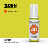 Bote de pintura acrílica AK 3rd Generation Luminous Green de 17 ml