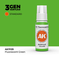 Bote de pintura acrílica AK 3rd Generation Fluorescent Green de 17 ml