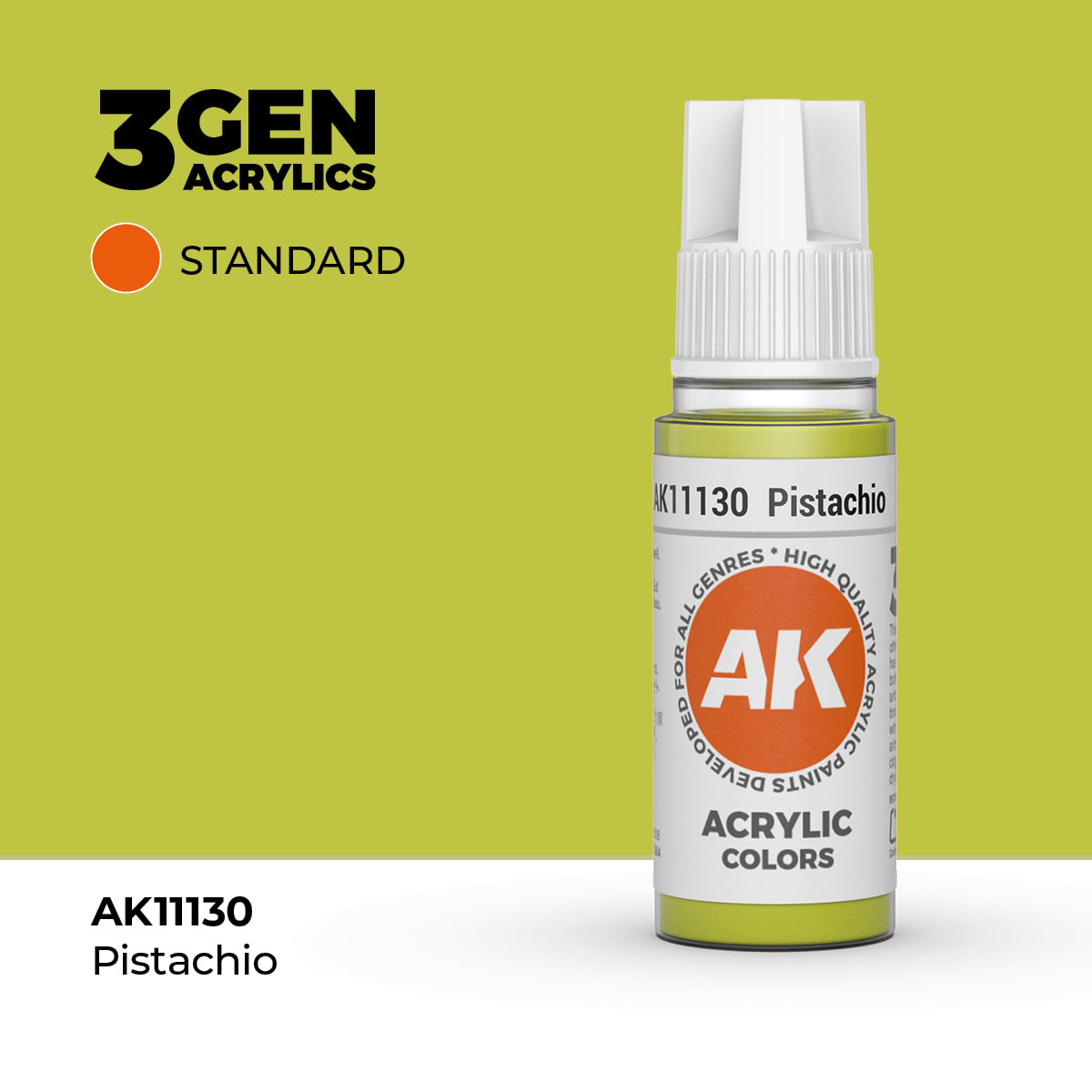 Bote de pintura acrílica AK 3rd Generation Pistachio de 17 ml
