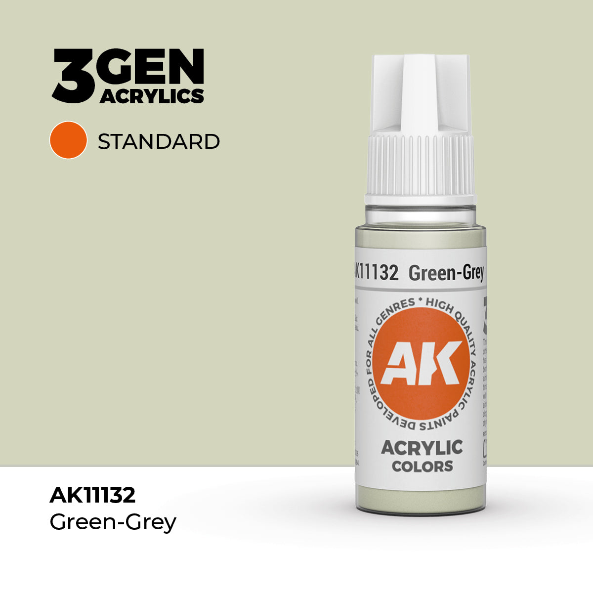 Bote de pintura acrílica AK 3rd Generation Green-Grey de 17 ml