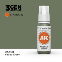 Bote de pintura acrílica AK 3rd Generation Faded Green de 17 ml