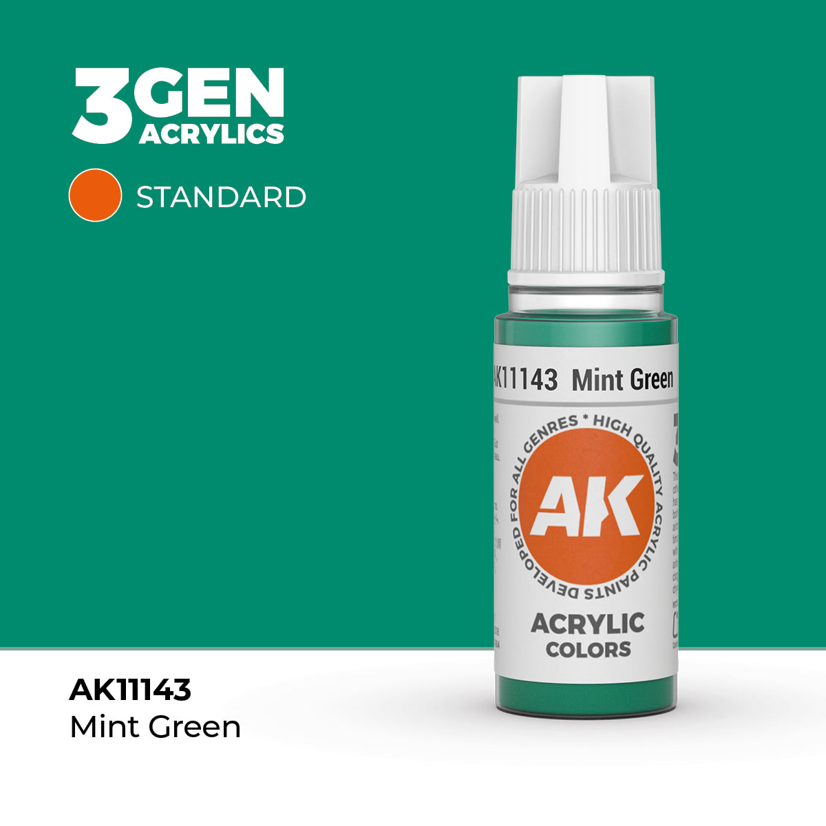 Bote de pintura acrílica AK 3rd Generation Mint Green de 17 ml