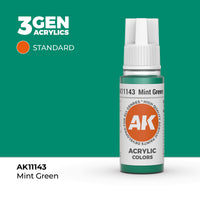 Bote de pintura acrílica AK 3rd Generation Mint Green de 17 ml