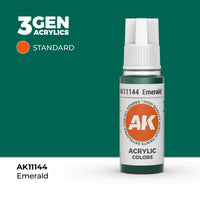 Bote de pintura acrílica AK 3rd Generation Emerald de 17 ml
