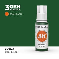 Bote de pintura acrílica AK 3rd Generation Dark Green de 17 ml