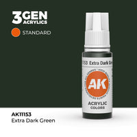 Bote de pintura acrílica AK 3rd Generation Extra Dark Green de 17 ml