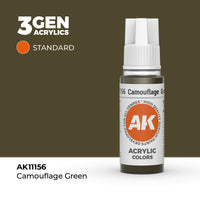 Bote de pintura acrílica AK 3rd Generation Camouflage Green de 17 ml