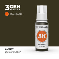 Bote de pintura acrílica AK 3rd Generation Us Dark Green de 17 ml