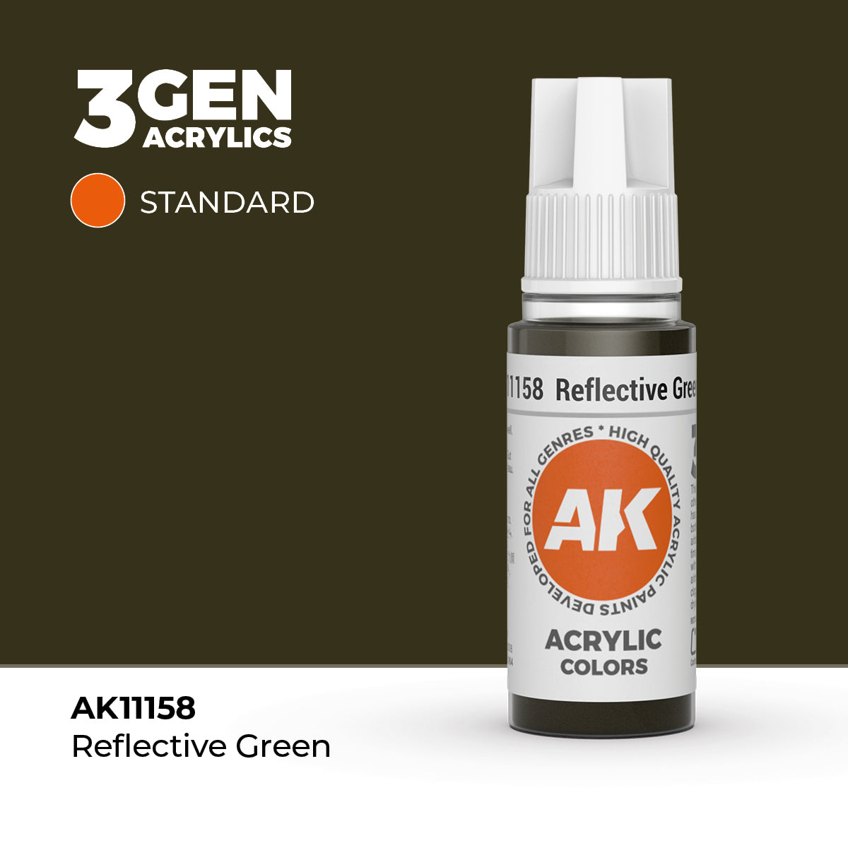 Bote de pintura acrílica AK 3rd Generation Reflective Green de 17 ml