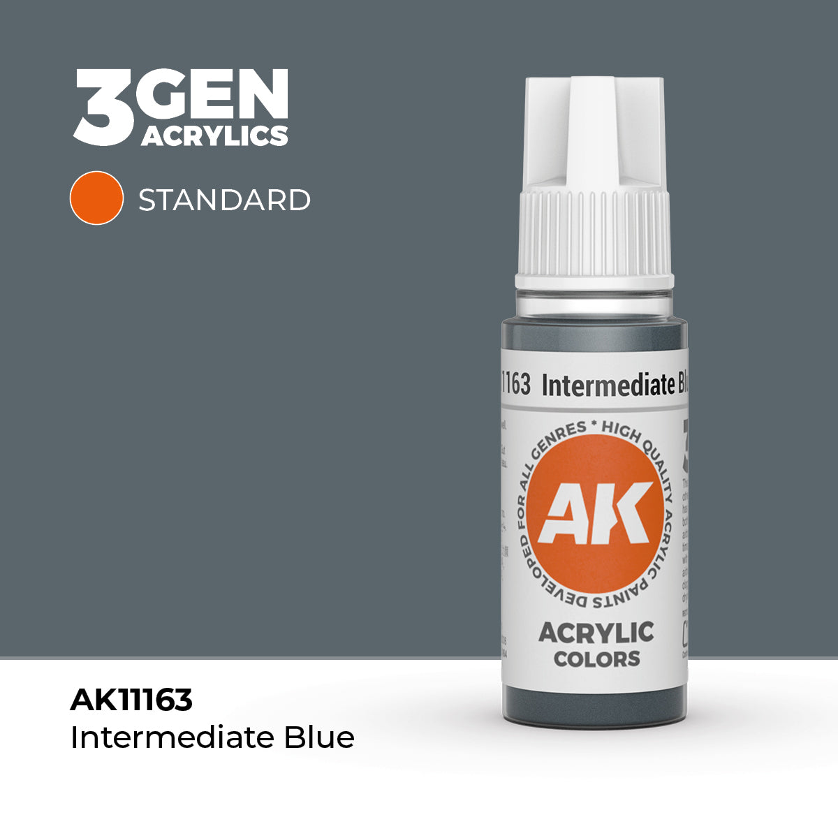 Bote de pintura acrílica AK 3rd Generation Intermediate Blue de 17 ml