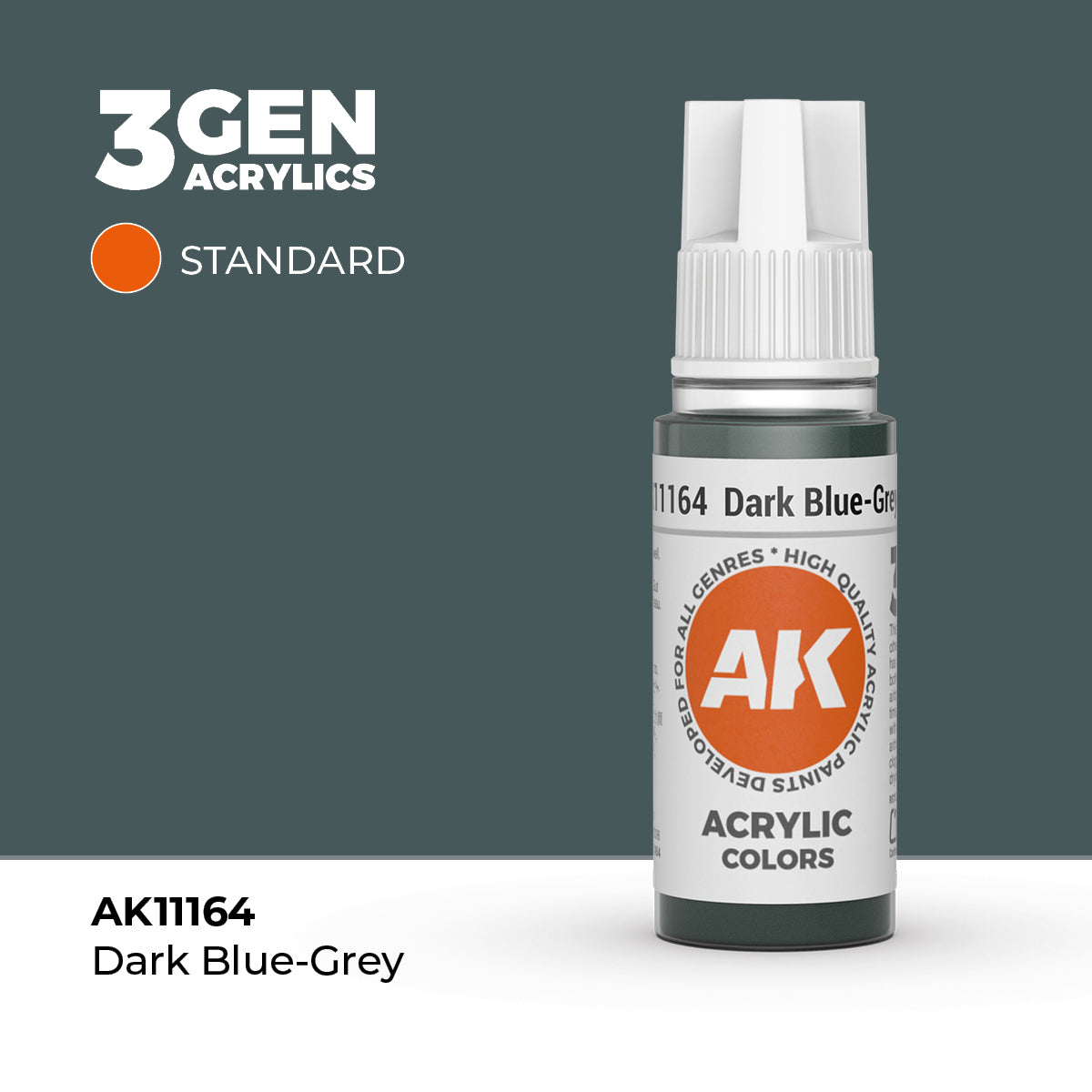 Bote de pintura acrílica AK 3rd Generation Dark Blue-Grey de 17 ml