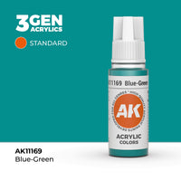Bote de pintura acrílica AK 3rd Generation Blue-Green de 17 ml