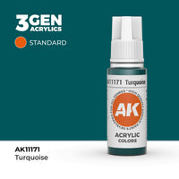 Bote de pintura acrílica AK 3rd Generation Turquoise de 17 ml