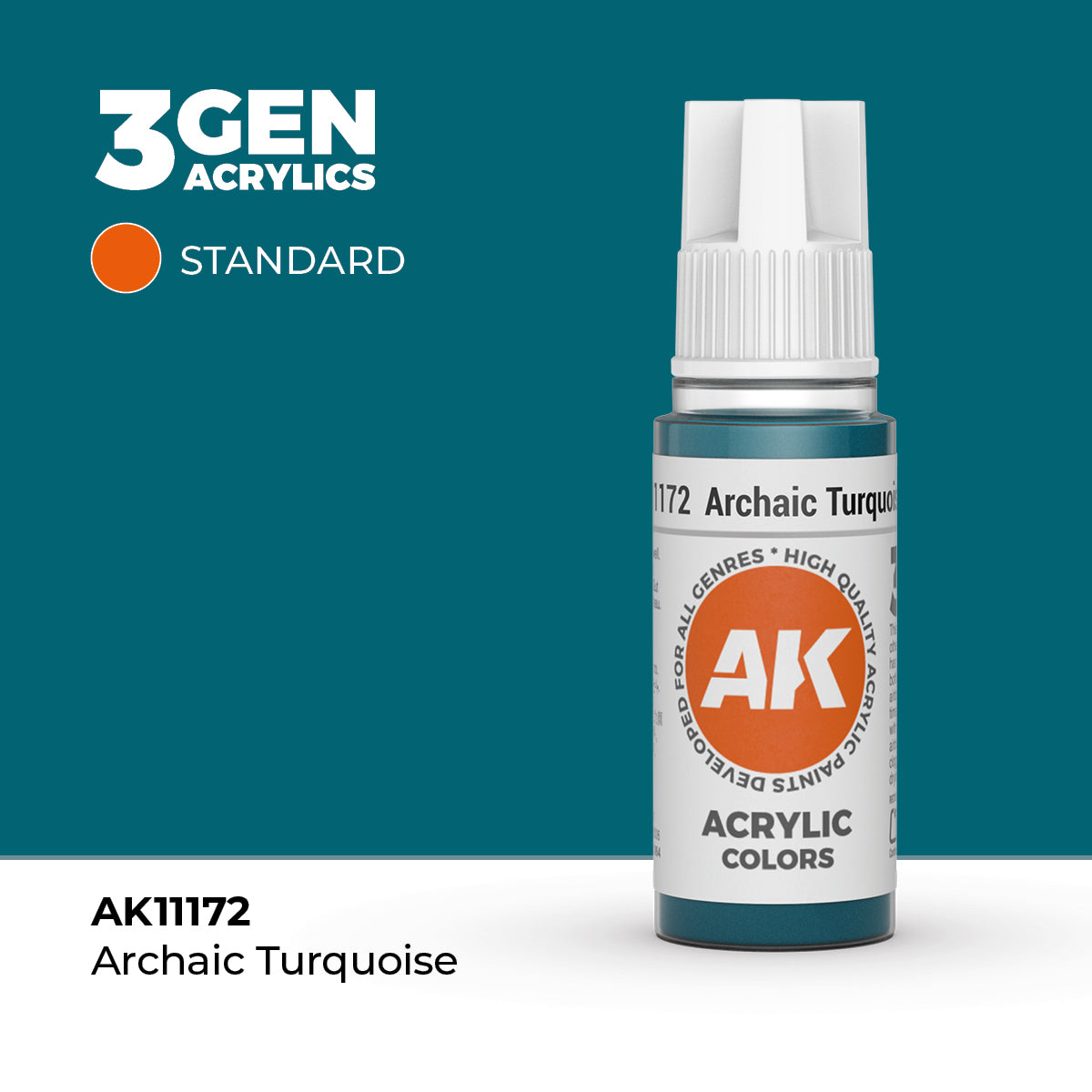 Bote de pintura acrílica AK 3rd Generation Archaic Turquoise de 17 ml