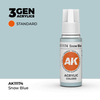 Bote de pintura acrílica AK 3rd Generation Snow Blue de 17 ml