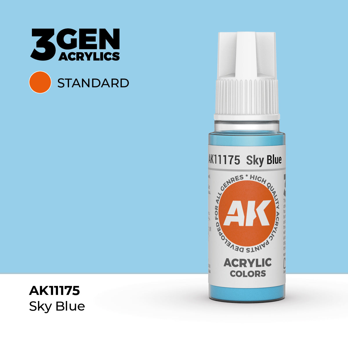 Bote de pintura acrílica AK 3rd Generation Sky Blue de 17 ml