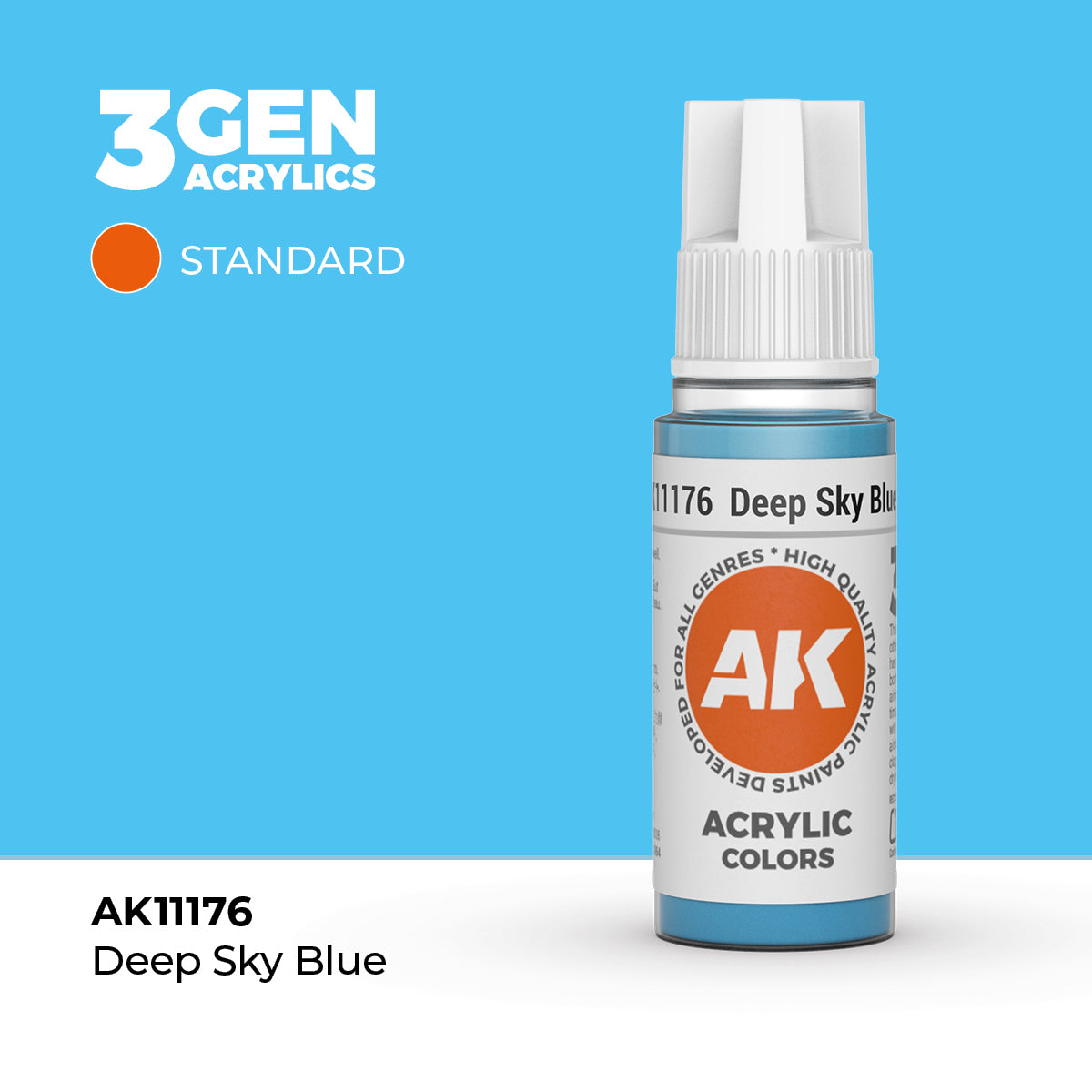 Bote de pintura acrílica AK 3rd Generation Deep Sky Blue de 17 ml