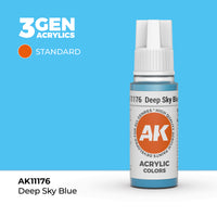 Bote de pintura acrílica AK 3rd Generation Deep Sky Blue de 17 ml