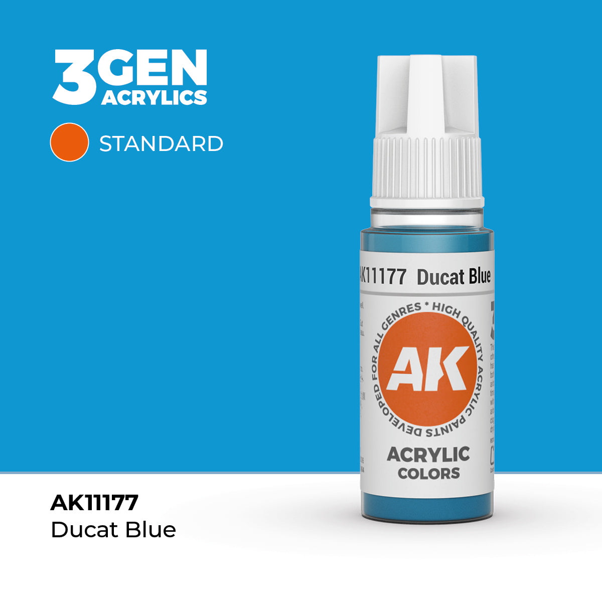 Bote de pintura acrílica AK 3rd Generation Ducat Blue de 17 ml