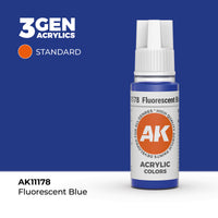 Bote de pintura acrílica AK 3rd Generation Fluorescent Blue de 17 ml