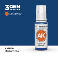 Bote de pintura acrílica AK 3rd Generation Medium Blue de 17 ml