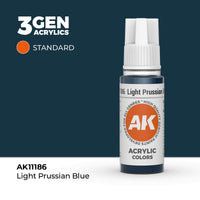 Bote de pintura acrílica AK 3rd Generation Light Prussian Blue de 17 ml