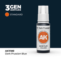 Bote de pintura acrílica AK 3rd Generation Dark Prussian Blue de 17 ml