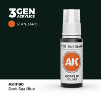 Bote de pintura acrílica AK 3rd Generation Dark Sea Blue de 17 ml