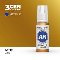 Bote de pintura acrílica AK 3rd Generation Gold de 17 ml