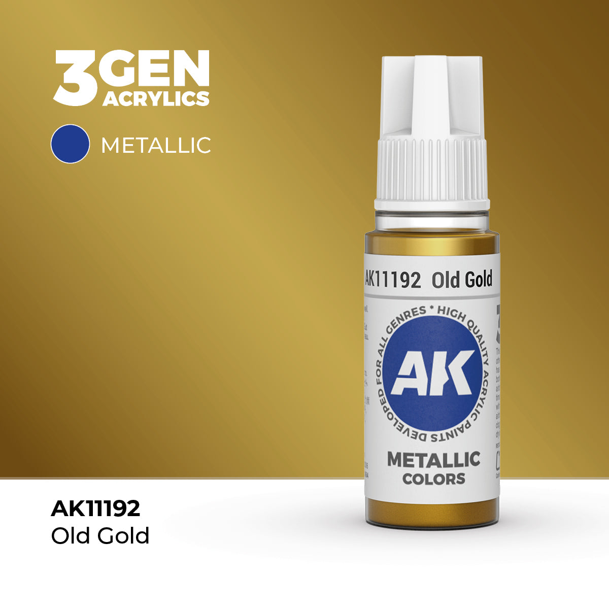 Bote de pintura acrílica AK 3rd Generation Old Gold de 17 ml