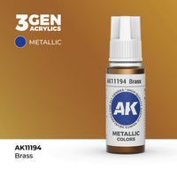 Bote de pintura acrílica AK 3rd Generation Brass de 17 ml