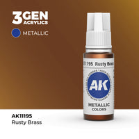 Bote de pintura acrílica AK 3rd Generation Rusty Brass de 17 ml