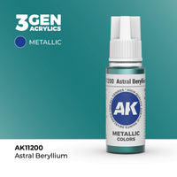 Bote de pintura acrílica AK 3rd Generation Astral Beryllium de 17 ml