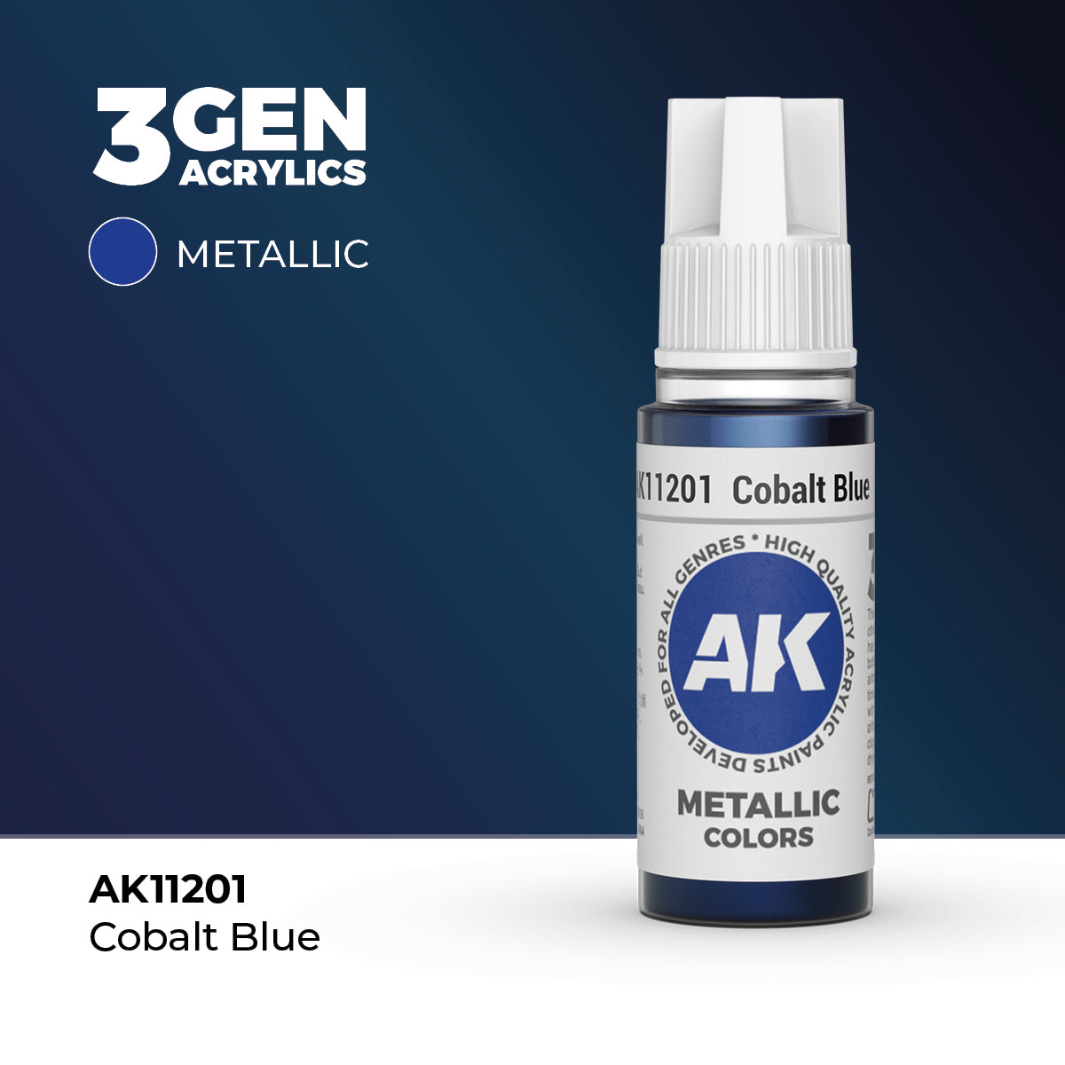 Bote de pintura acrílica AK 3rd Generation Cobalt Blue de 17 ml