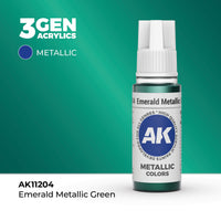 Bote de pintura acrílica AK 3rd Generation Emerald Metallic Green de 17 ml