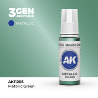 Bote de pintura acrílica AK 3rd Generation Metallic Green de 17 ml