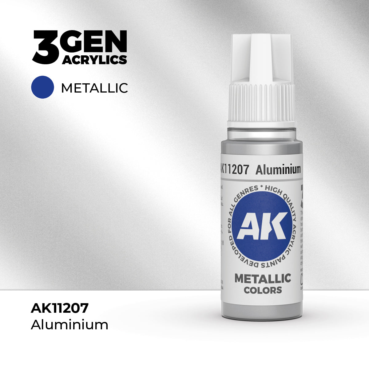 Bote de pintura acrílica AK 3rd Generation Aluminium de 17 ml