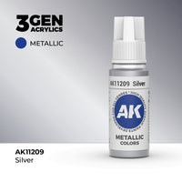 Bote de pintura acrílica AK 3rd Generation Silver de 17 ml