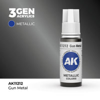 Bote de pintura acrílica AK 3rd Generation Gun Metal de 17 ml