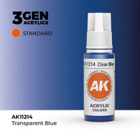 Bote de pintura acrílica AK 3rd Generation Clear Blue de 17 ml