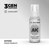 Bote de pintura acrílica AK 3rd Generation Metal Medium de 17 ml