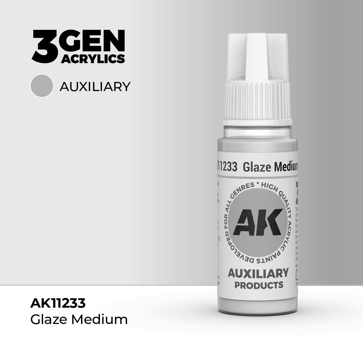 Bote de pintura acrílica AK 3rd Generation Glaze Medium de 17 ml