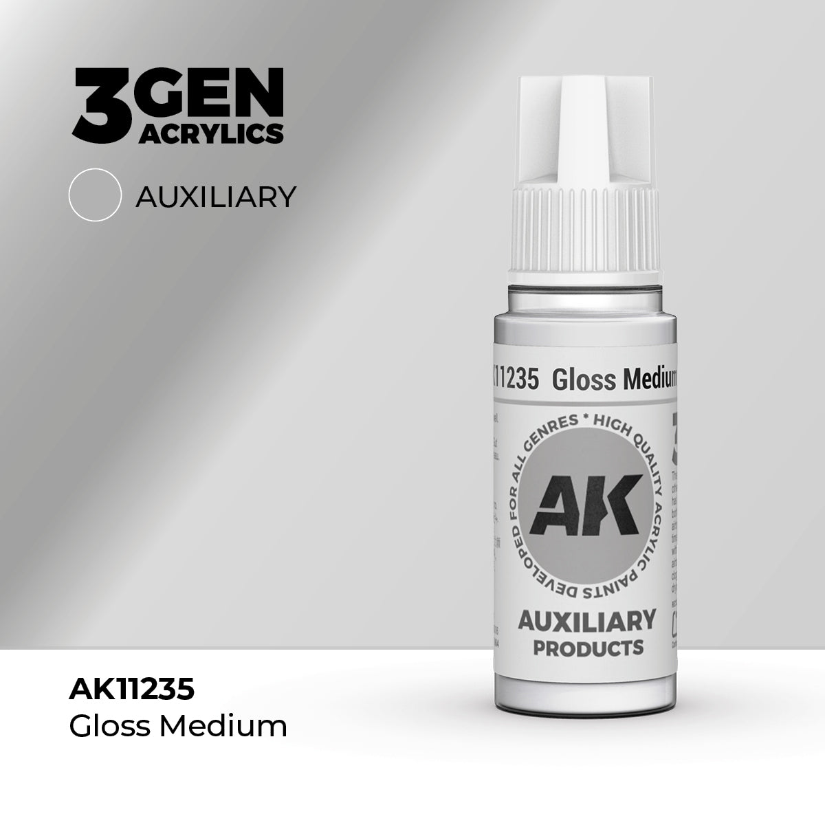 Bote de pintura acrílica AK 3rd Generation Gloss Medium de 17 ml